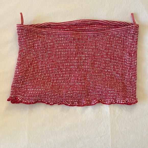 Red checkered tube top - Picture 1 of 1